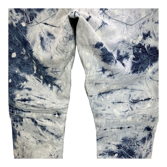 Smoke Rise Brand Light Wash Distressed Jeans Blue Splatter 38 x 33 Streetwear - Picture 8 of 12